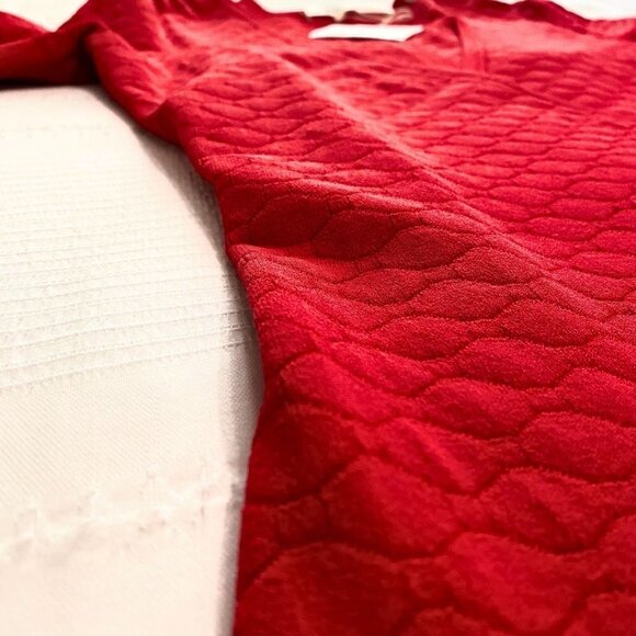 NWT DIANE VON FURSTENBERG DEPT RAY RED WRAP HONEYCOMB KNIT DRESS - S - Picture 7 of 9